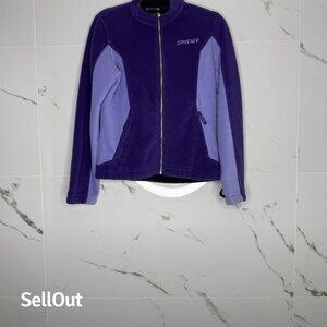 Vintage Spyder Women's Purple Fleece Jacket Size 6 Full Zip Mock Neck skiing